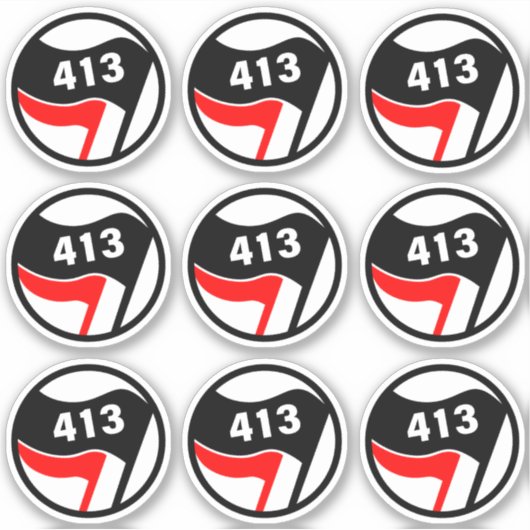 413 Antifascist Sticker Pack (Voorkant)