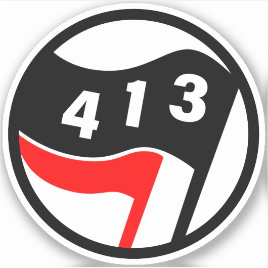 413 Western Mass Antifascist Sticker (Voorkant)