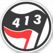 413 Western Mass Antifascistische Sticker (Voorkant)