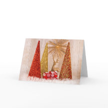 4149-Kerstbomen met rendieren en Cadeau