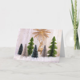 4149-Kerstbomen Rendier Gevouwen Vakantie Kaart