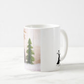 4149Glitterbomen met herten en sneeuw Koffiemok (Voorkant rechts)