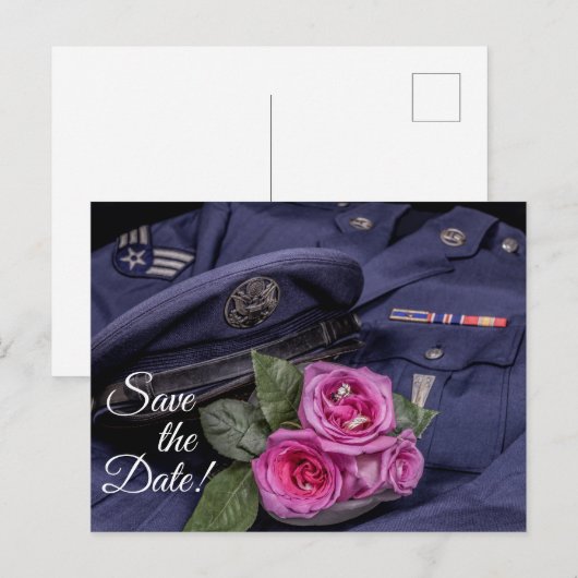 4171 - Militaire bruiloft Briefkaart (Voorkant / Achterkant)