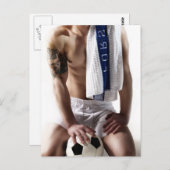41873a Sexy Soccer Jock Briefkaart (Voorkant / Achterkant)
