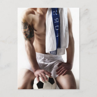 41873a Sexy Soccer Jock Briefkaart