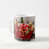 4197-Glitterbomen met slee, Cadeaus en sneeuw Koffiemok (Voorkant links)