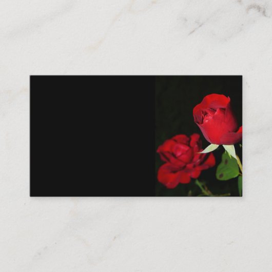 419 ROSES ZWART ACHTERGROND FOTOGRAFIE BEAUTY VISITEKAARTJE (Voorkant)