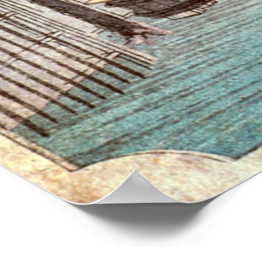 41. 鳴 宿, 広 Narumi-juku, Hiroshige, Ukiyo-e Poster (Hoek)