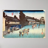 41. 鳴 宿, 広 Narumi-juku, Hiroshige, Ukiyo-e Poster (Voorkant)
