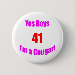 41 Cougar Birthday Ronde Button 5,7 Cm