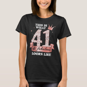 41 & Fabulous I Black Peach Party Group Candid Pho T-shirt