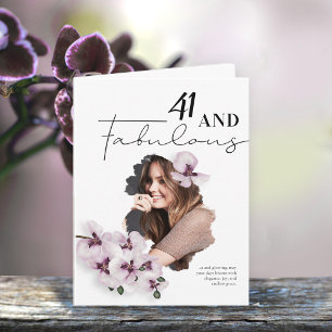 41 & Fabulous Orchidee Foto Verjaardagskaart Kaart