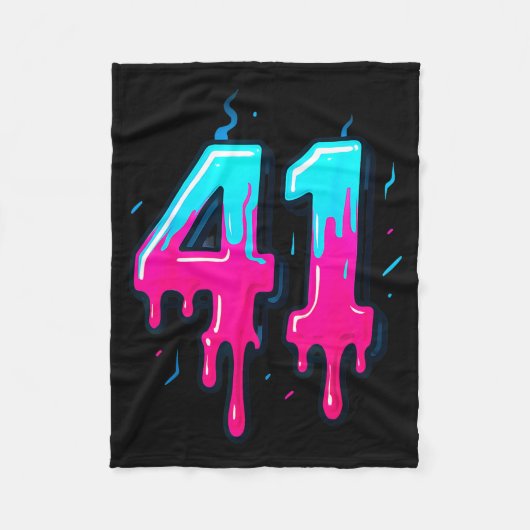 41 Ice Cream Drip Meme Forty One Four Gen Alpha Sl Fleece Deken (Voorkant)