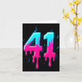 41 Ice Cream Drip Meme Forty One Four Gen Alpha Sl Kaart (Gele Bloem)