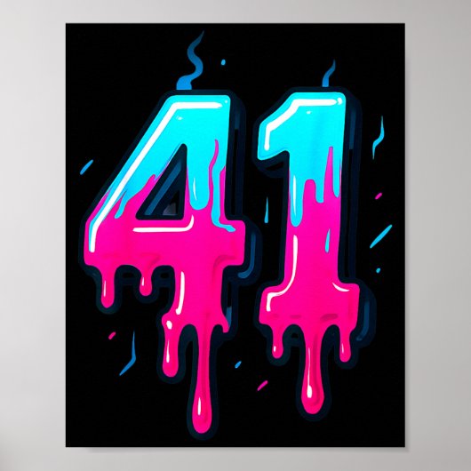 41 Ice Cream Drip Meme Forty One Four Gen Alpha Sl Poster (Voorkant)