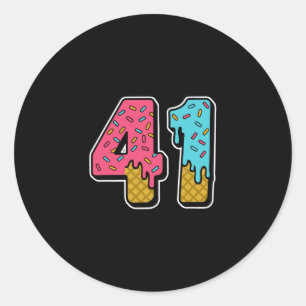 41 ijs-drip meme eenenveertig vier Gen Alpha Sl Ronde Sticker