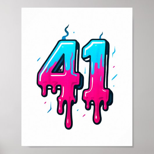 41 ijsdruppel meme eenenveertig vier Gen Alpha Sl Poster (Voorkant)