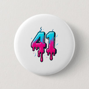 41 Ijsdruppel Meme Eenenviertig Vier Gen Alpha Sl Ronde Button 5,7 Cm