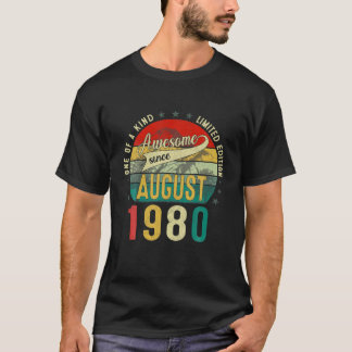 41 jaar Oud augustus 1980 Limited Edition 41St Bir T-shirt
