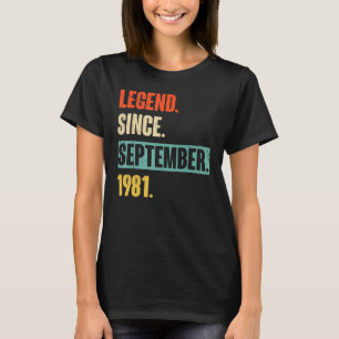 41 jaar oud Legend sinds september 1981 41e herfst T-shirt