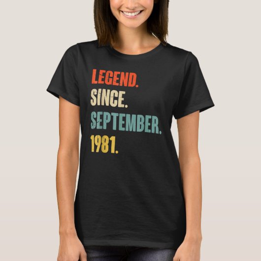41 jaar oud Legend sinds september 1981 41e herfst T-shirt (Voorkant)