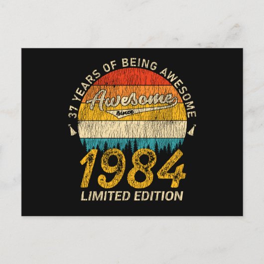 41 Jaar Oud Retro Awesome 41e Verjaardag Cadeau Briefkaart (Voorkant)