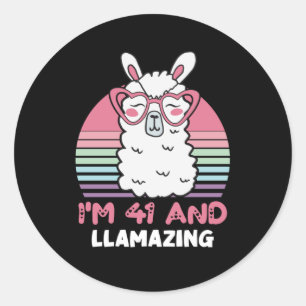 41 jaar oude dag lam 41e verjaardag Llama Ronde Sticker
