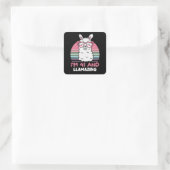 41 jaar oude dag lam 41e verjaardag Llama Vierkante Sticker (Tas)