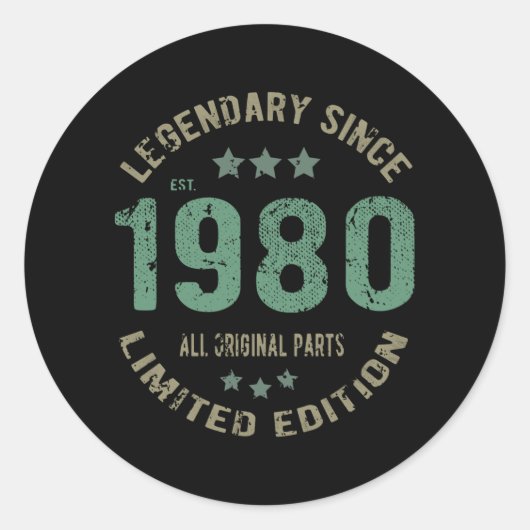 41 jaar oude dag Legend 41e verjaardag Ronde Sticker (Voorkant)