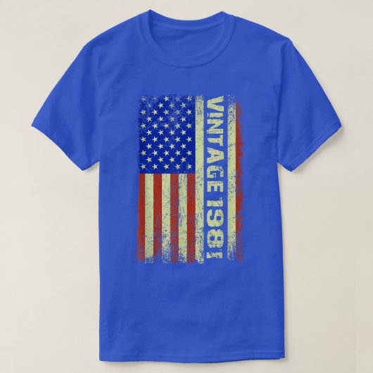 41 jaar oude geschenken  1981 Amerikaanse vlag 41s T-shirt (Design voorkant)