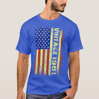 41 jaar oude geschenken  1981 Amerikaanse vlag 41s T-shirt