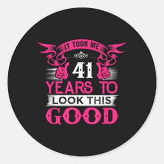 41 Jaar Oude Verjaardag Grappige Citaat Afbeelding Ronde Sticker