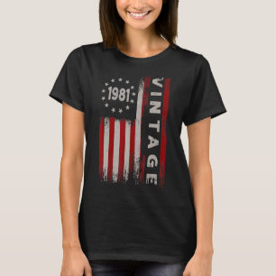 41 jaar oude Vintage 1981 Amerikaanse vlag 41ste g T-shirt