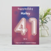 41-jarige Happy Birthday-kaart (Staand voorkant)