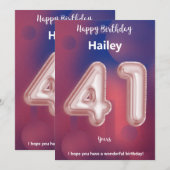 41-jarige Happy Birthday-kaart (Voorkant / Achterkant)