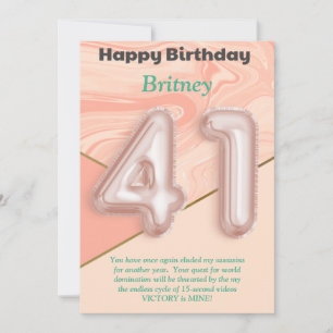 41-jarige meisjes Happy Birthday-kaart
