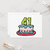 41-jarige verjaardagskaart kaart (Voorkant / Achterkant in situ)