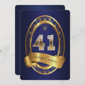 41, man verjaardagsfeestvrouw, elegante kleur kaart (Voorkant / Achterkant)