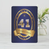 41, man verjaardagsfeestvrouw, elegante kleur kaart (Staand voorkant)