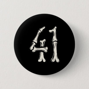 41 Meme Halloween Skelet 4 1 Meme Grappig Veertig Ronde Button 5,7 Cm