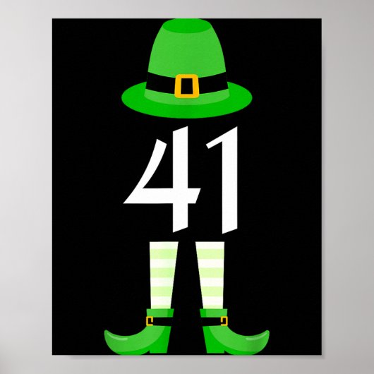 41 St Patricks Day Vier Eén Kids Grappige Leprecha Poster (Voorkant)