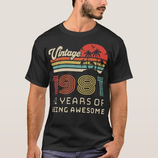 41 Year Old Birthday Vintage 1981 T-shirt (Voorkant)