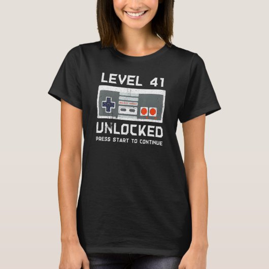 41 Year Old Forty One Birthday Level 41 Unlocked G T-shirt (Voorkant)