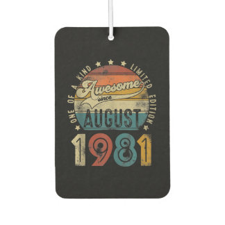 41 years old 41th birthday Vintage August 1981 Luchtverfrisser