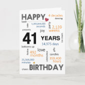 41e Birthday Kaart (Voorkant)