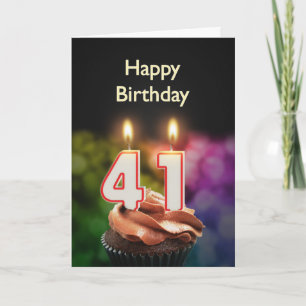 41e Birthday-kaart met kaarsen Kaart