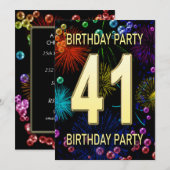 41e 'Birthday Party'-belletjes voor uitnodigingen (Voorkant / Achterkant)