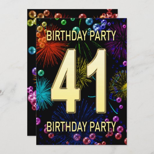 41e 'Birthday Party'-belletjes voor uitnodigingen (Voorkant / Achterkant)