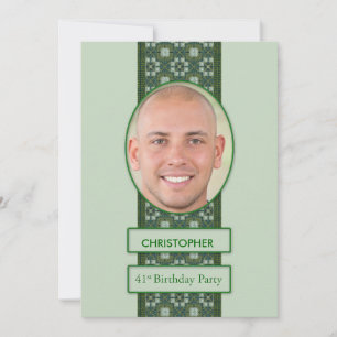 41e Birthday Party Invitation Afbeelding + naam Kaart
