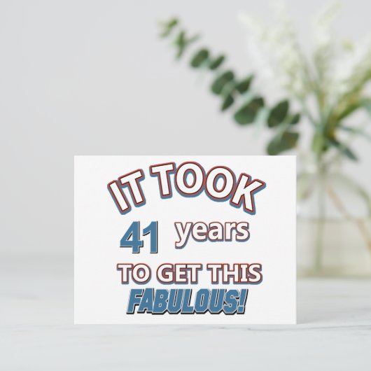 41e jaar design briefkaart (Staand voorkant)